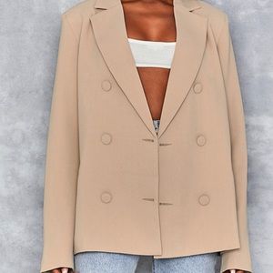 MISTRESS ROCKS CAMEL OVERSIZED BLAZER